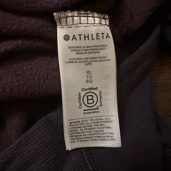 Athleta dark purple long sleeve pullover sweatshirt size XL - Picture 7 of 10